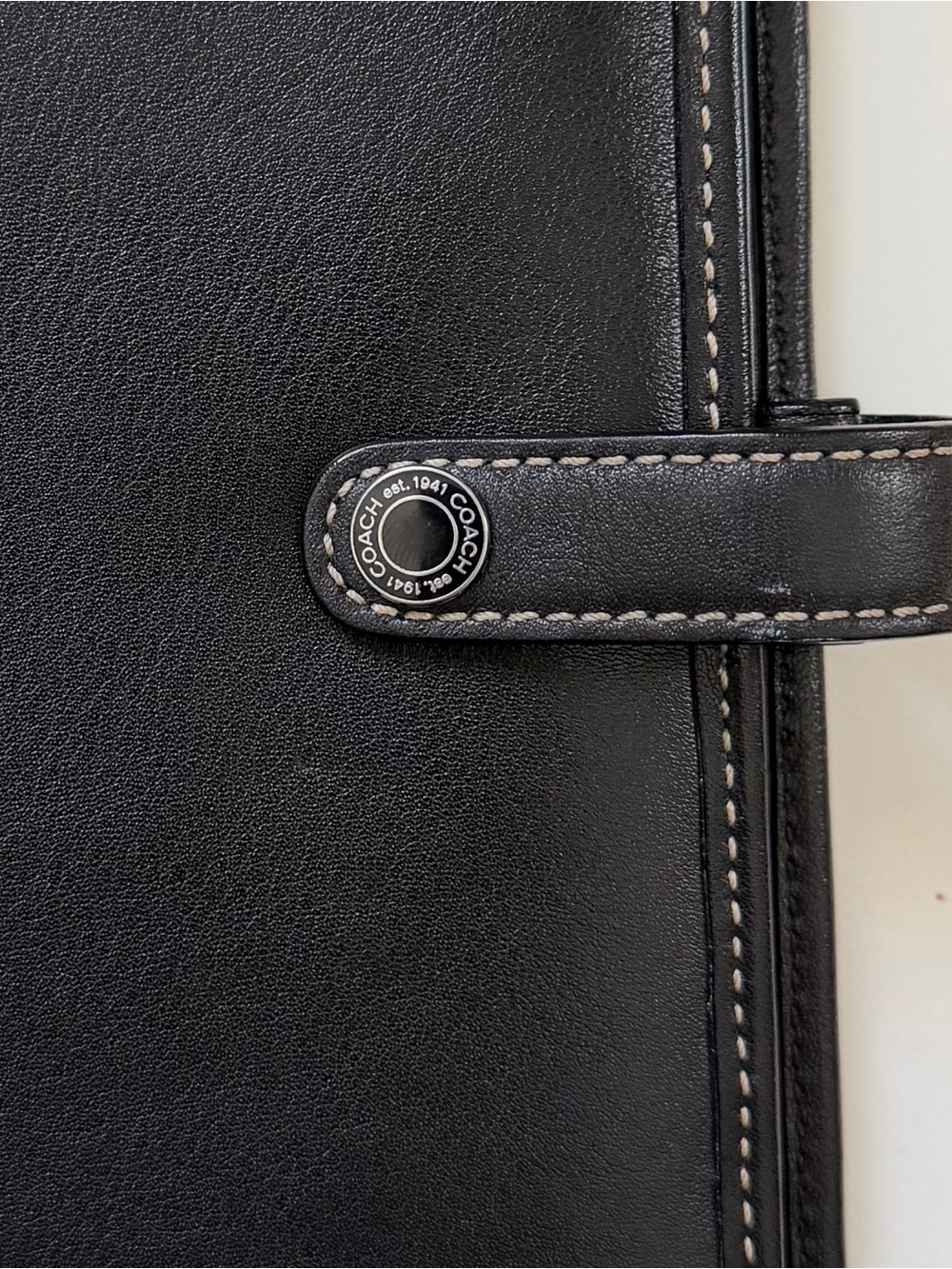 Y2K Coach Black Glove-Tanned Leather Agenda Planner Cover - Picture 6 of 7